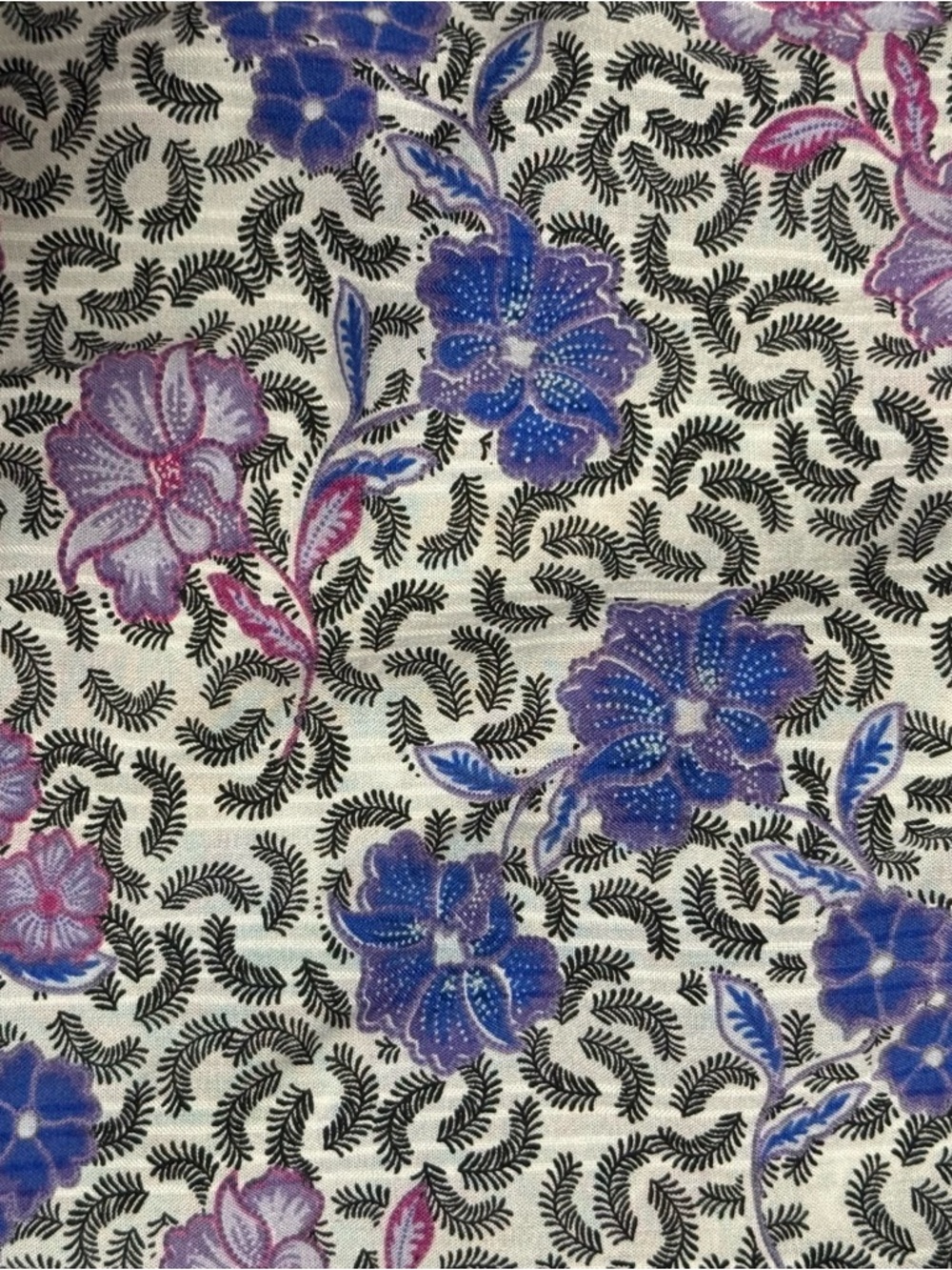 Loft Women’s Short Sleeve Puff Sleeve Blouse Floral Design White Purple Size XS - Picture 6 of 12